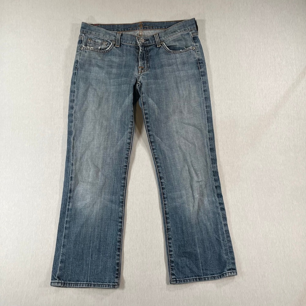 7 For All Mankind Jeans Womens 28 Bootcut Medium Wash Blue Denim 25" Inseam